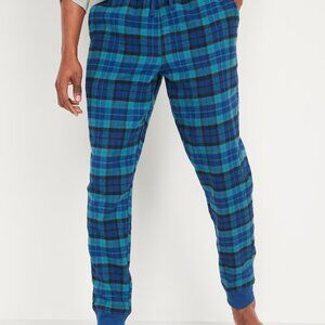 old navy blue plaid pajama joggers